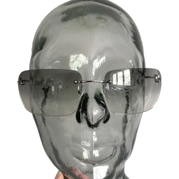 Vintage 90s/Y2K Gucci Rimless Wrap Around Sunglasses w/ Gradient Lens 🇮🇹 - Picture 2 of 11